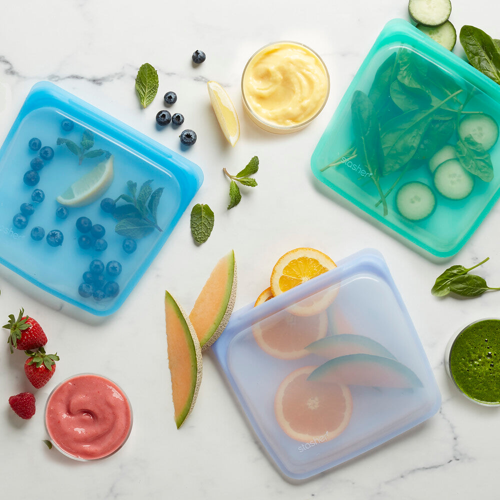 Opbevaring Stasher Sandwich Bag blå topaz