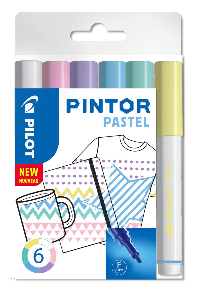 Tusser pastel Pilot pintor f 6 asst farver