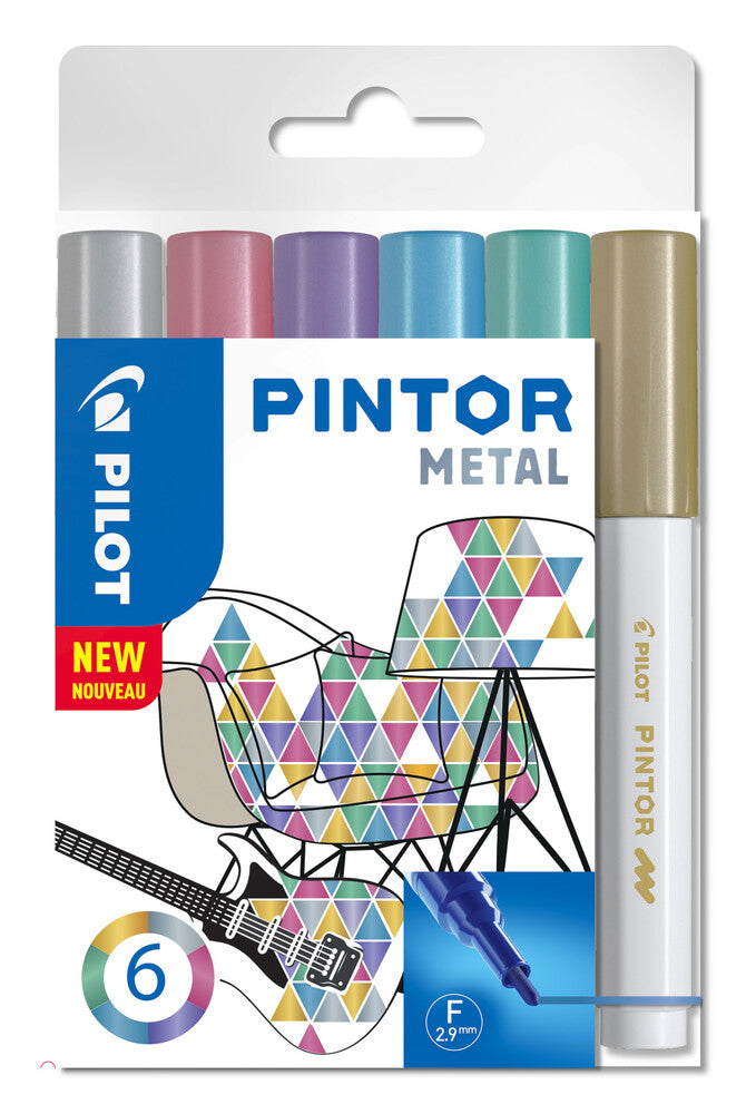 Tusser metallic Pilot pintor f 6 asst farver