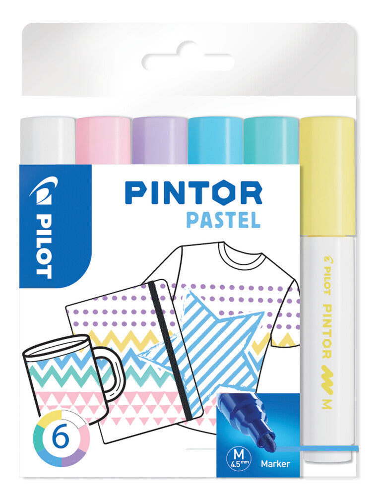 Tusser pastel Pilot pintor m 6 asst farver