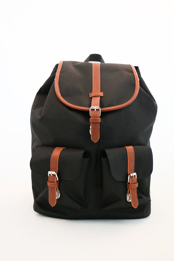 Rygsæk Real Republic sort polyester pu detaljer m/2 lommer