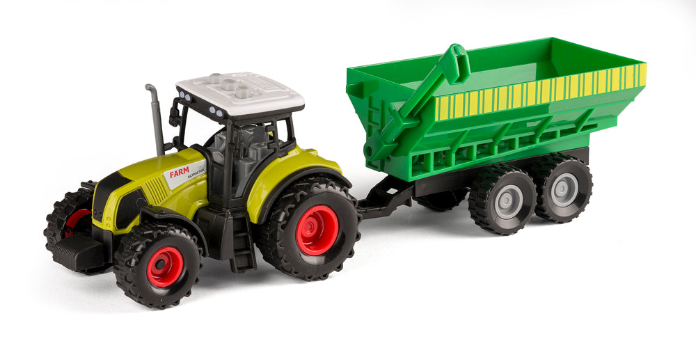 Traktor med hænger, lys og lyd asst
