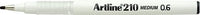 Fiberpen artline ek210n 0,6mm sort