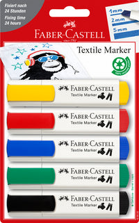 Tekstil marker Faber-Castell 5 farver