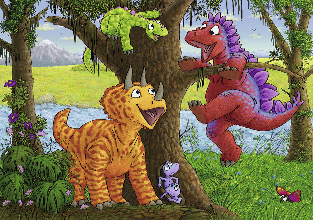 Puslespil dinosaurs at play 2x24 brikker