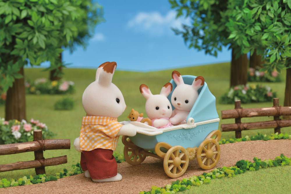 Sylvanian Families Sæt Chokoladekanin-tvillinger (barnevogn)