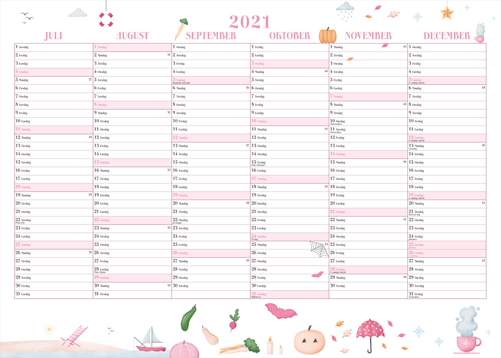 Vægkalender annies 2021 70 x 50 cm Mayland