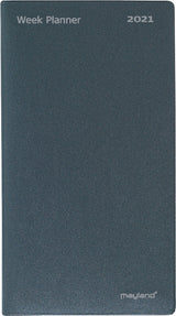 Week planner vinyl grå 2021 9,5 x 17 cm Mayland