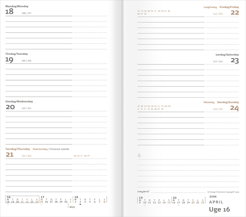City week planner vinyl sort 2021 9,5 x 17cm Mayland