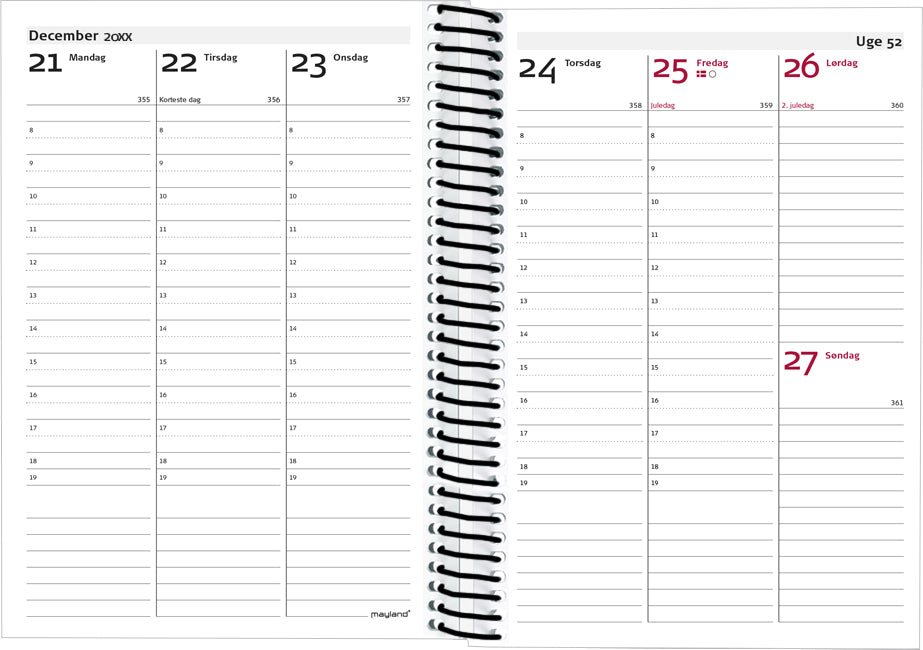 Eco line a6 ugekalender sort 2021 Mayland