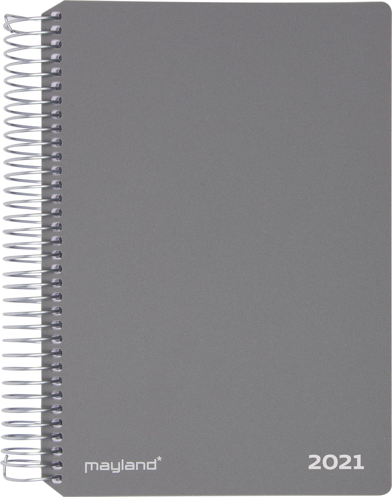 Spiralkalender uge grå pp 2021 12 x 17 cm Mayland