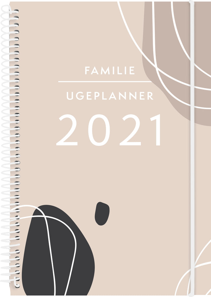 Familiekalender A5 tekstilpræg 2021 Mayland