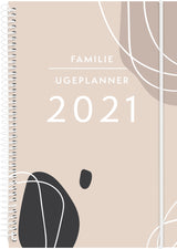 Familiekalender A5 tekstilpræg 2021 Mayland
