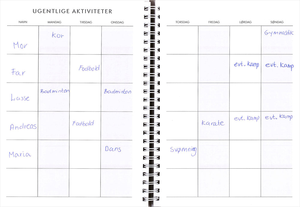 Familiekalender A5 tekstilpræg 2021 Mayland