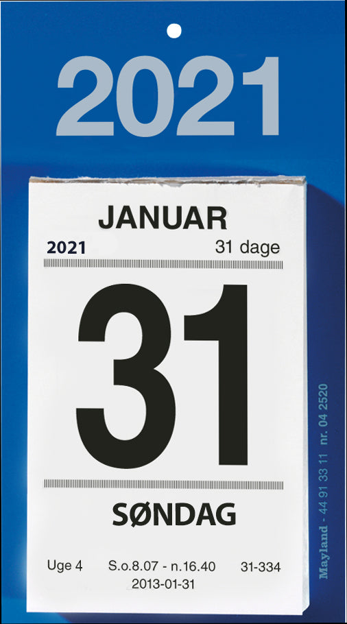 Afrivningskalender 2021 6 x 10 cm Mayland