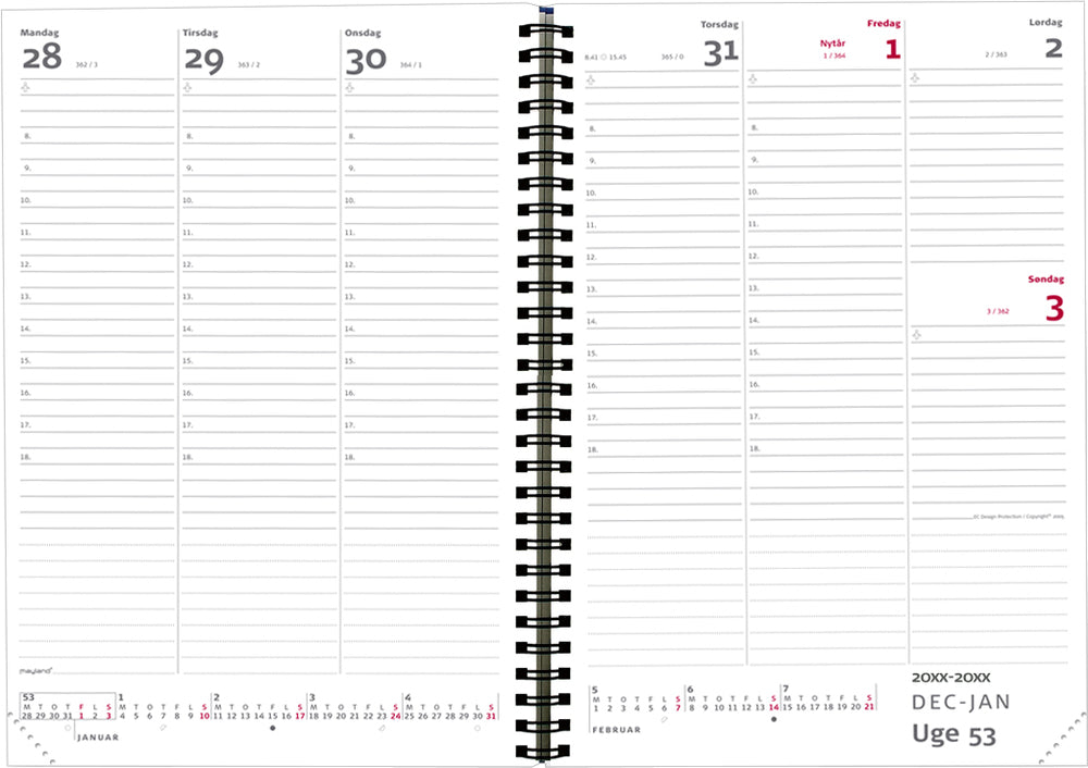 Eco line A5 ugekalender sort 2021 15 x 21 cm Mayland
