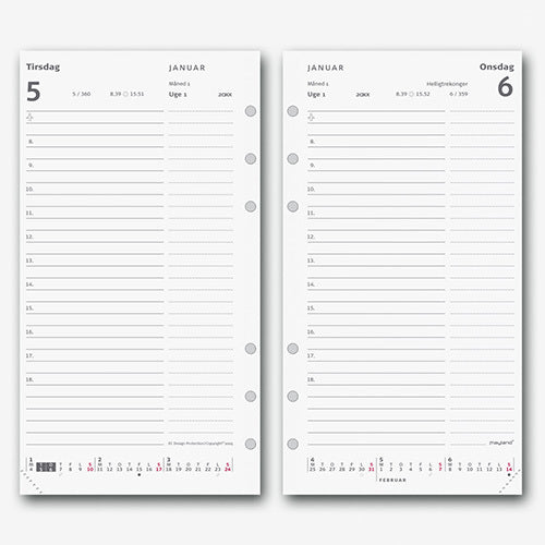 System pp dagkalender refill 2021 9,5 x 17cm Mayland