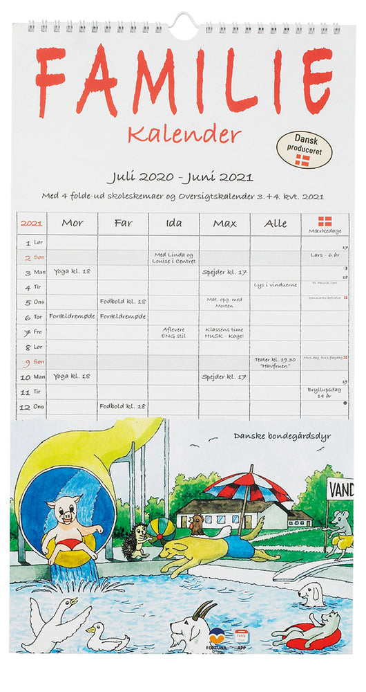 Familiekalender dyr 2020/21 5-pers.