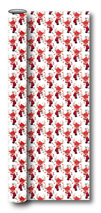 Gavepapir hvid rensdyr 3 m x 70 cm