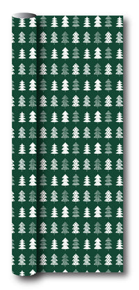 Gavepapir mørkegrøn m/juletræ  3 m x 70 cm