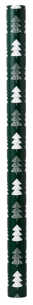 Gavepapir mørkegrøn m/juletræ  3 m x 70 cm