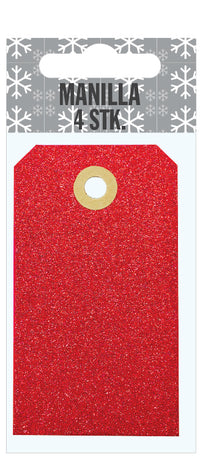 Manilla rød glitter 4 stk