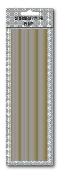 Stjernestrimler glitter 15 mm