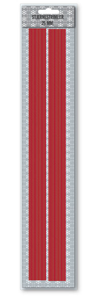 Stjernestrimler rød brushed net 25 mm 16 stk
