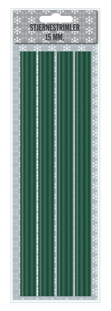 Stjernestrimler mørkegrøn brushed net 15 mm 20 stk