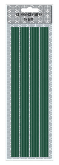 Stjernestrimler mørkegrøn brushed net 15 mm 20 stk