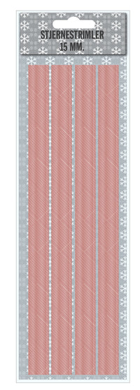 Stjernestrimler pastel rose brushed net 15 mm 20 stk
