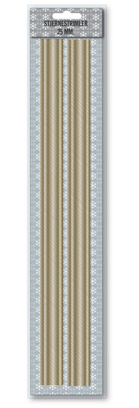 Stjernestrimler guld brushed net 25 mm 16 stk