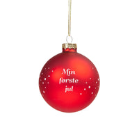 Kugle rød i glas min første jul dia. 8 cm i pet box