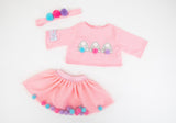 Tiny treasures bunny pom pom outfit