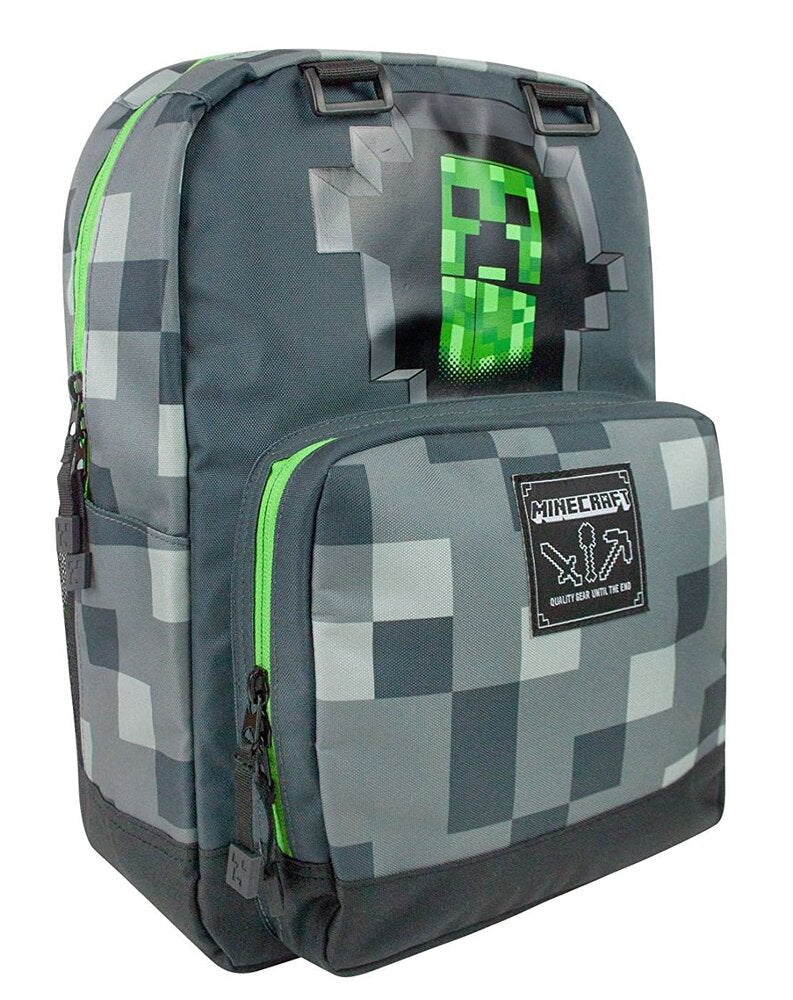 Minecraft creepy creeper backpack grey 370 x 450 x 70 mm