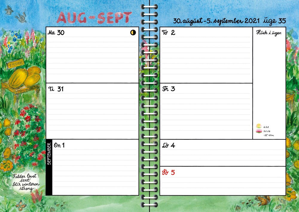 Ugekalenderbogen A5 2021