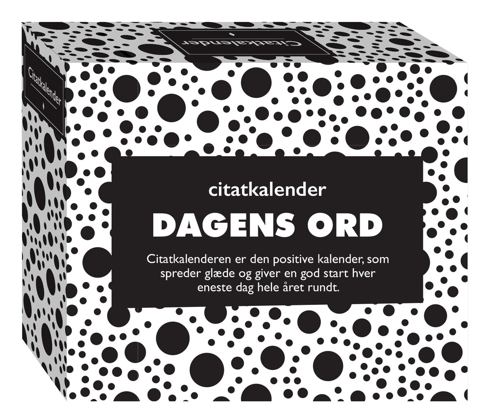 Citat evighedskalender dagens ord sort/hvid 366 dage