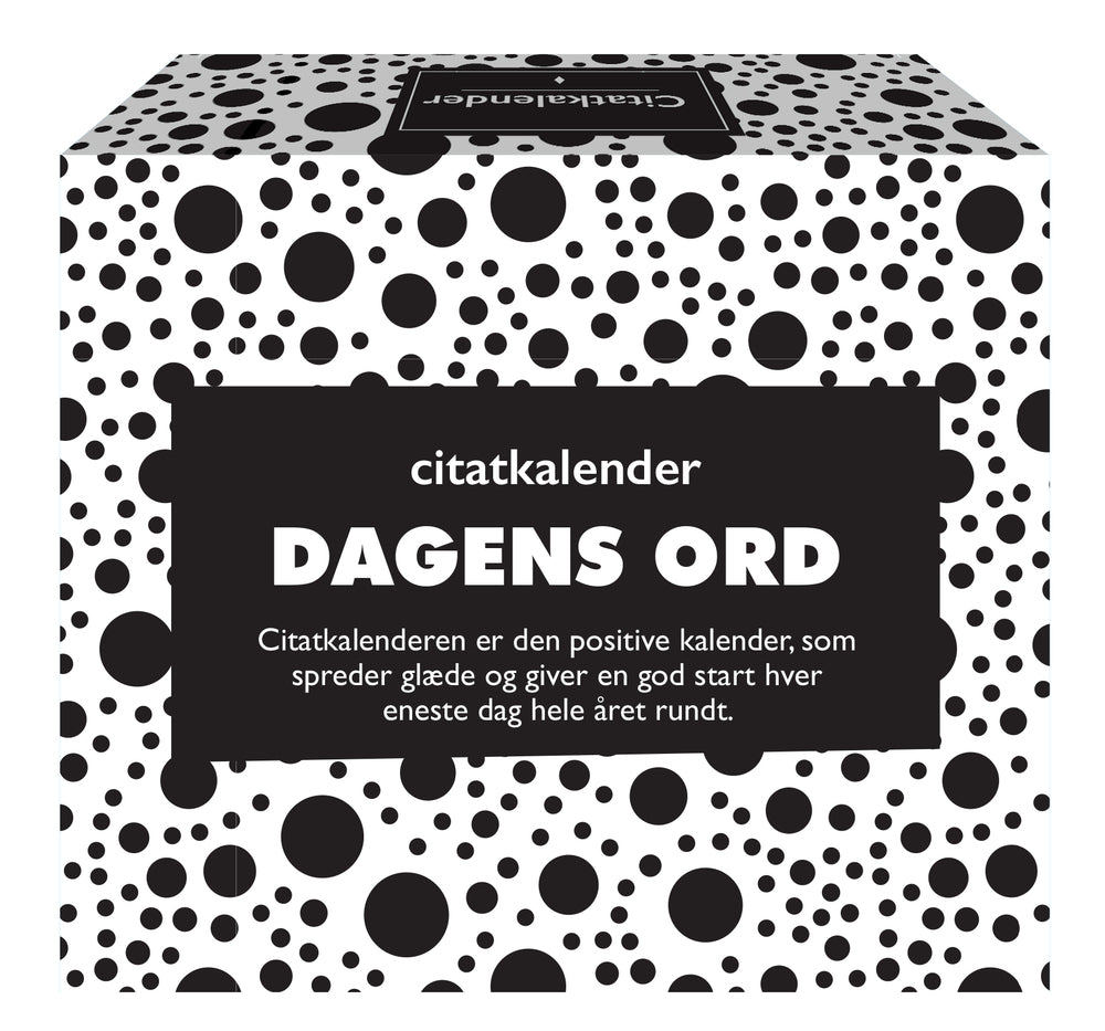 Citat evighedskalender dagens ord sort/hvid 366 dage