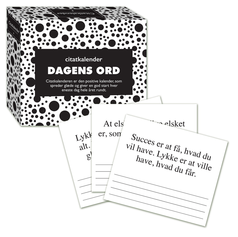 Citat evighedskalender dagens ord sort/hvid 366 dage