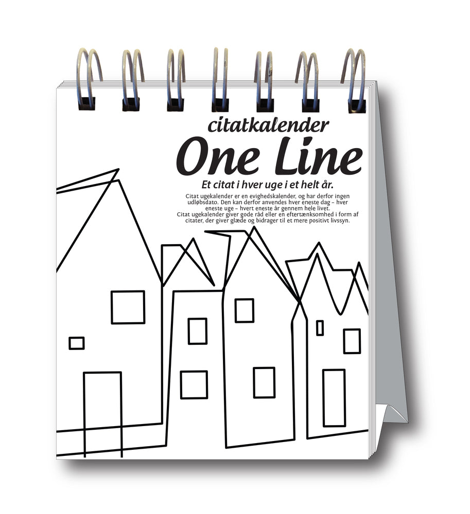 Citat evighedskalender uge one line sort/hvid m/spiral
