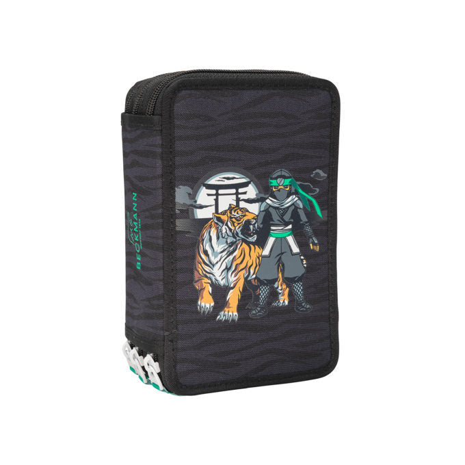 Penalhus Beckmann Triple Ninja Tiger m/indhold