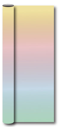 Bogbind/gavepapir lamineret 70cmx2m regnbue pastel