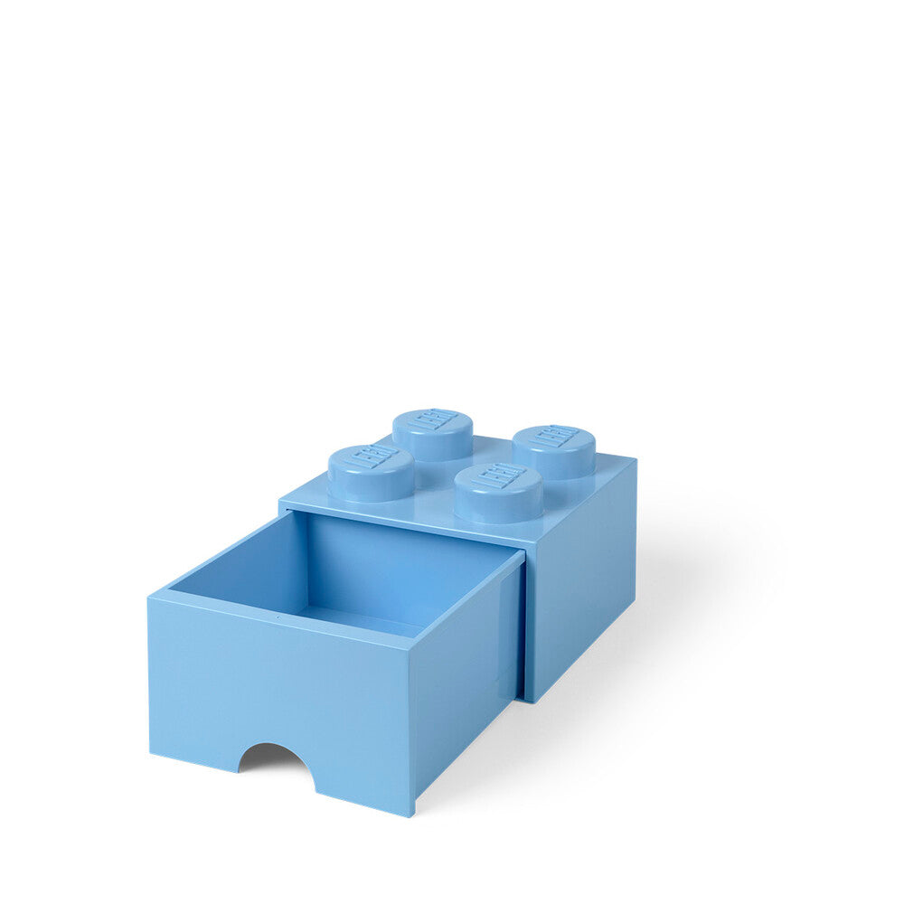 LEGO opbevaringskasse med skuffe - lyseblå