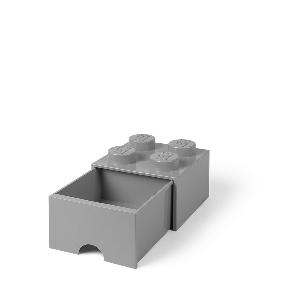 LEGO opbevaringskasse med skuffe - medium grå