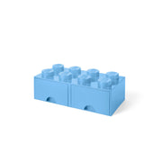 LEGO opbevaringskasse med skuffer - lyseblå