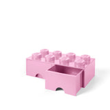 LEGO opbevaringskasser med skuffer - lyserød