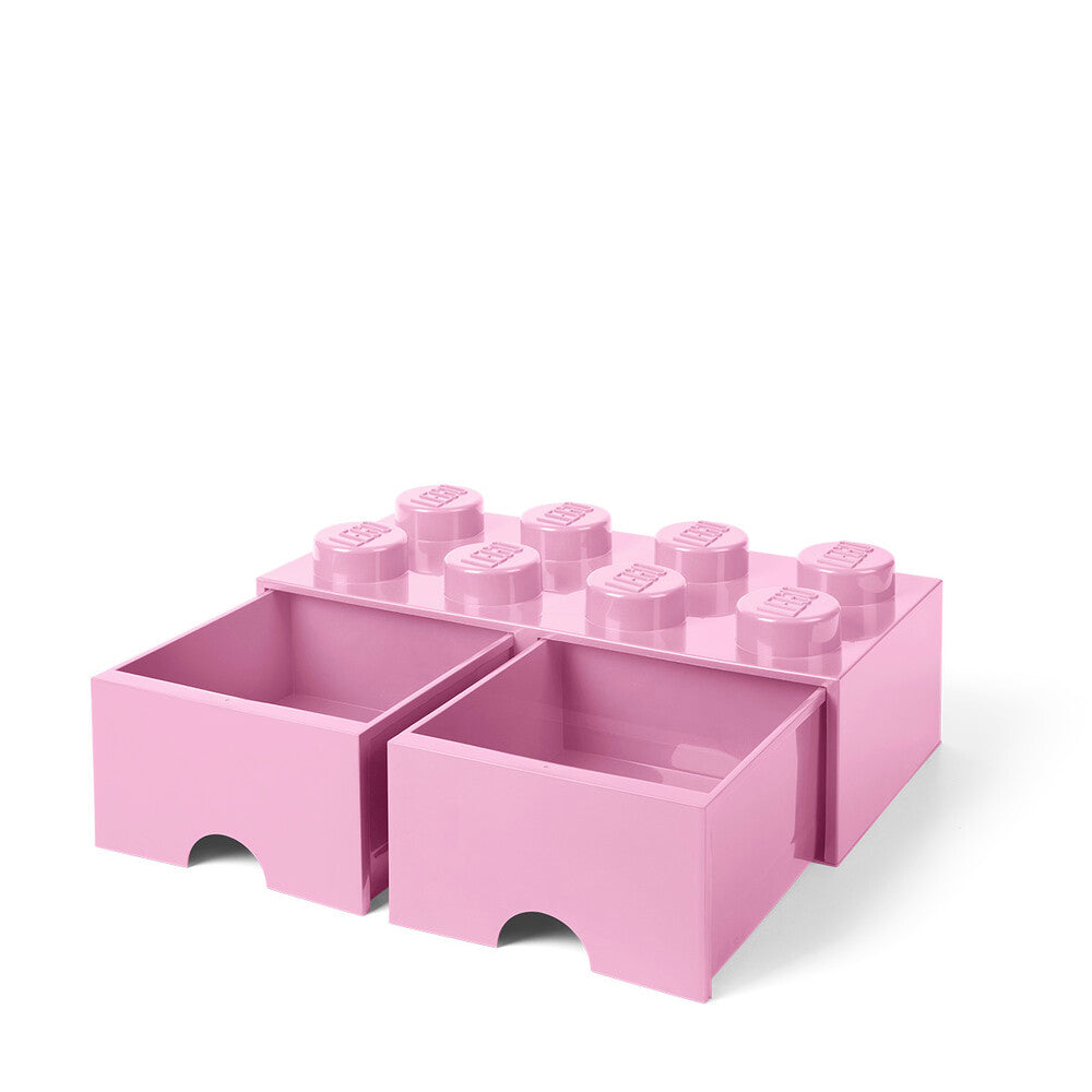 LEGO opbevaringskasser med skuffer - lyserød