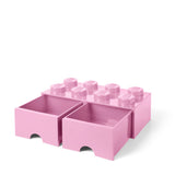 LEGO opbevaringskasser med skuffer - lyserød