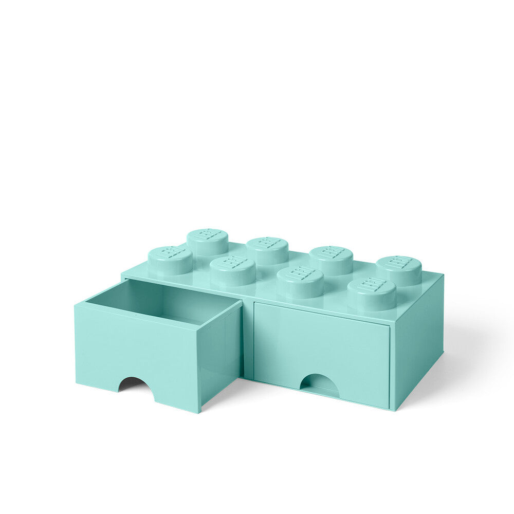 LEGO opbevaringskasser med skuffer  - aqua