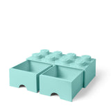 LEGO opbevaringskasser med skuffer  - aqua